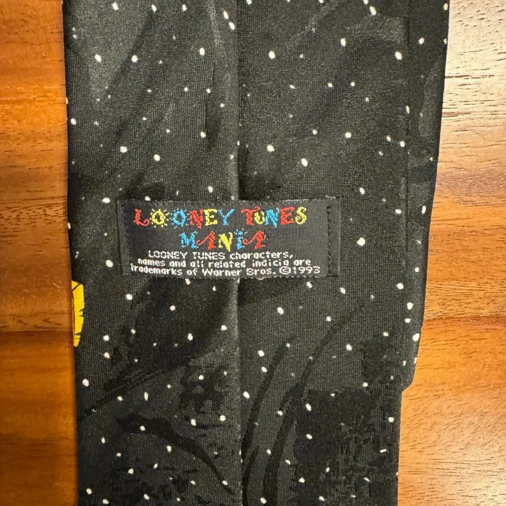 Looney Tunes Mania Necktie Tie Tasmanian Devil Vintage Taz 1993‎ Marvin Martian